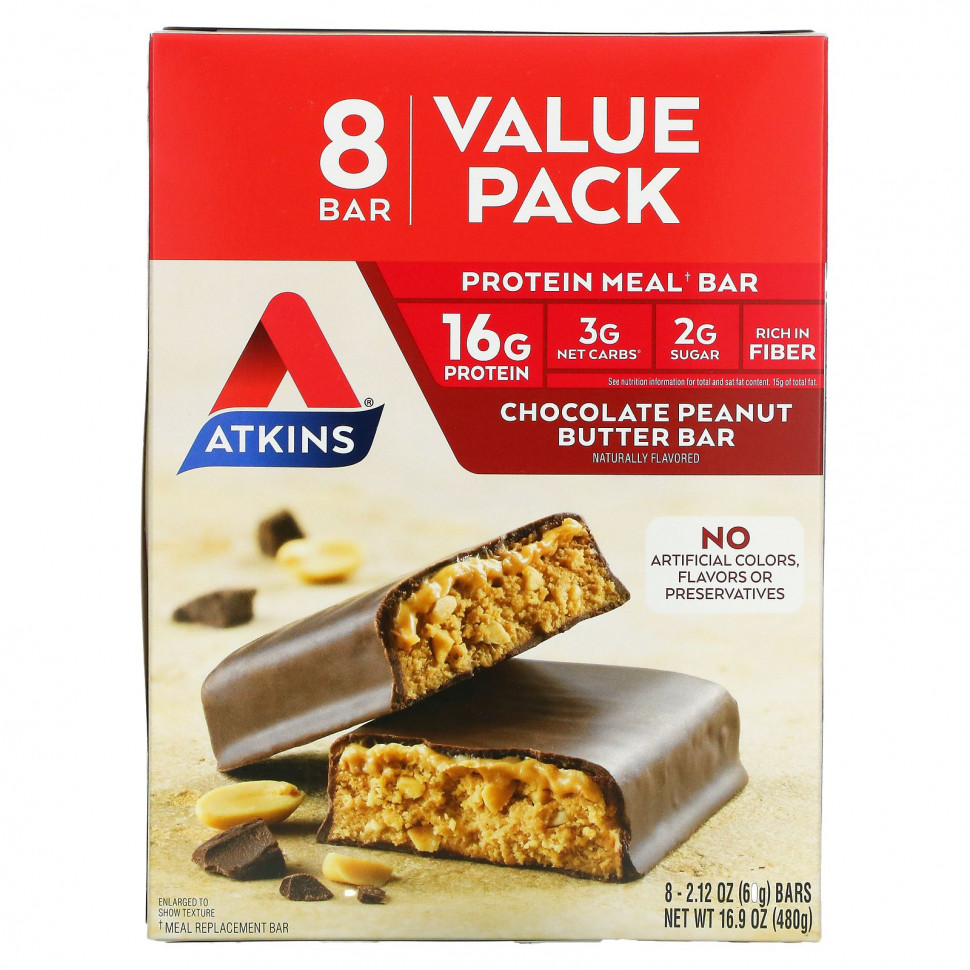   Atkins, Protein Meal Bar,  ,    , 8   60  (2,12 )   -     , -,   