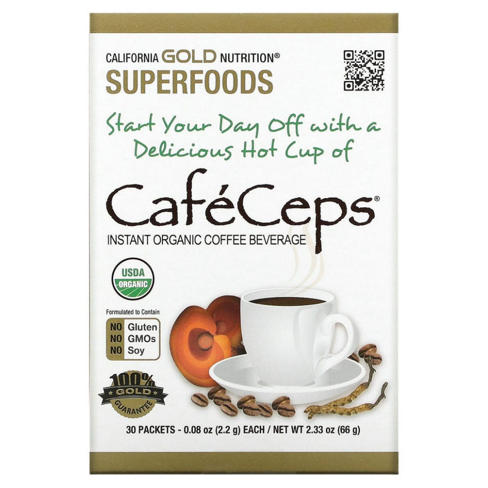   California Gold Nutrition, SUPERFOODS, Caf?Ceps,       , 30   2,2  (0,08 )   -     , -,   