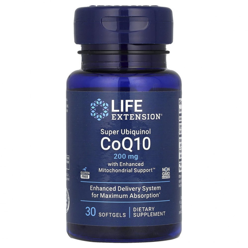   Life Extension, Super Ubiquinol CoQ10    , 200 , 30     -     , -,   