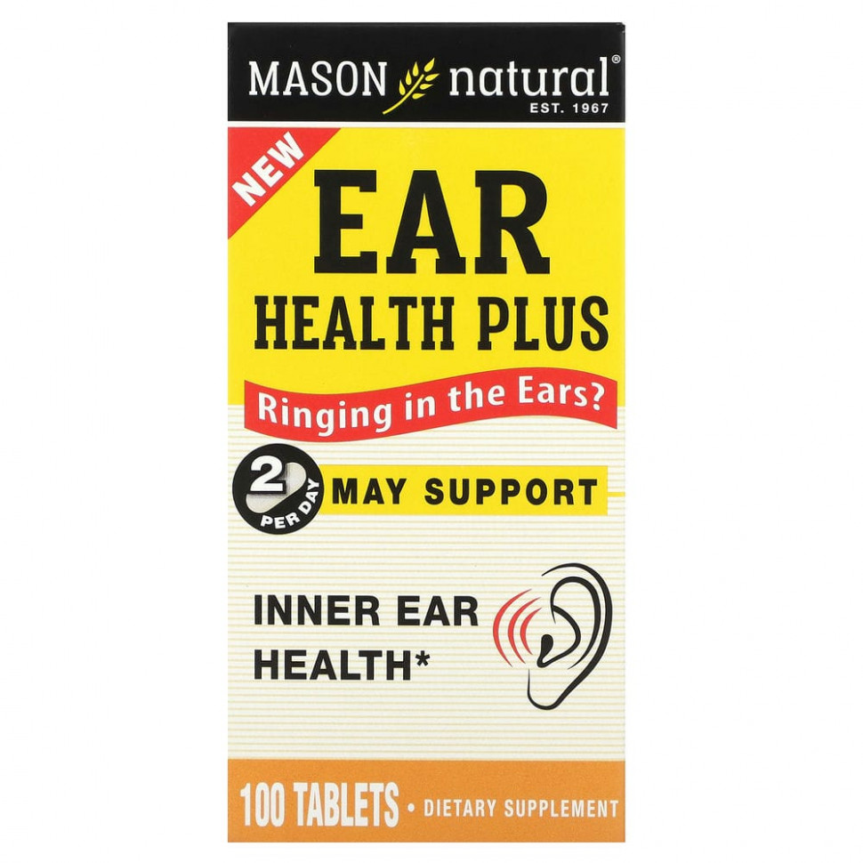   Mason Natural, Ear Health Plus, 100 Tablets   -     , -,   
