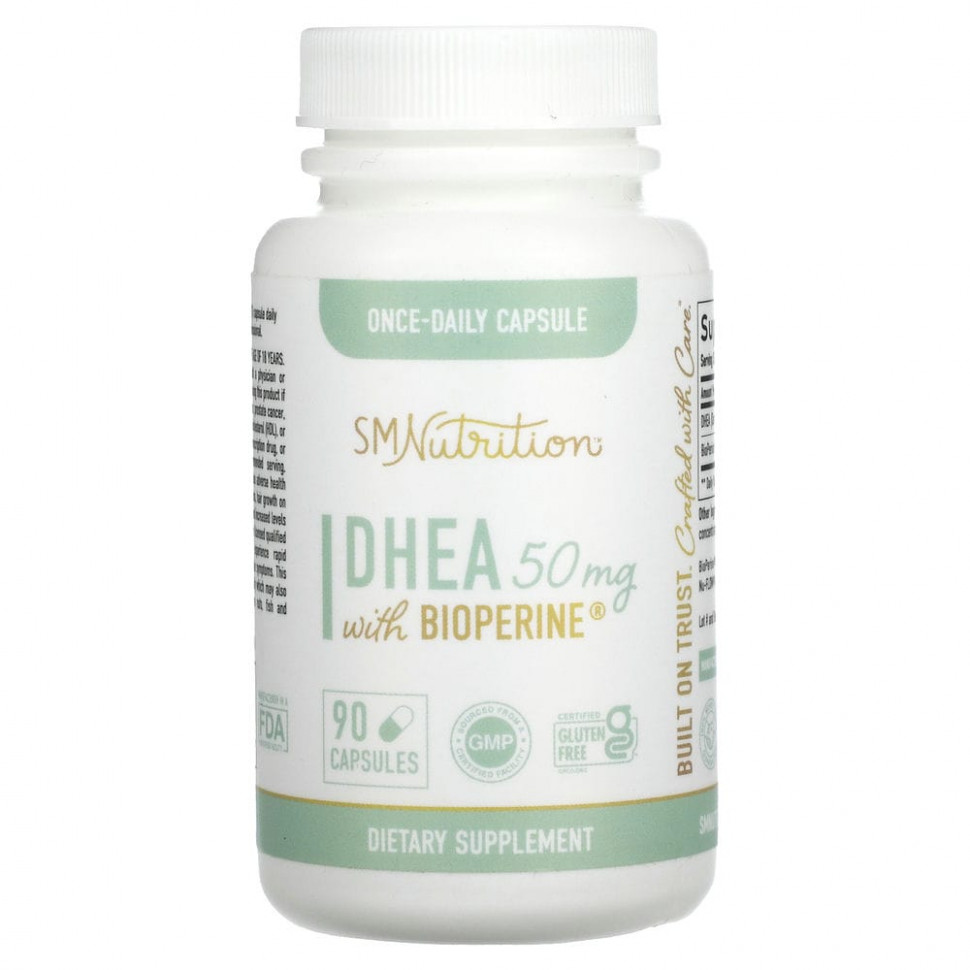  SMNutrition, DHEA with Bioperine , 50 mg , 90 Capsules   -     , -,   