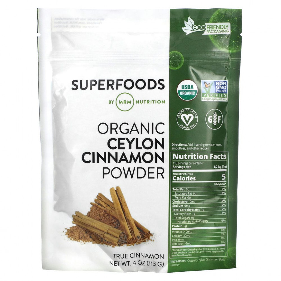   MRM Nutrition, Organic Ceylon Cinnamon Powder, 4 oz (113 g)   -     , -,   