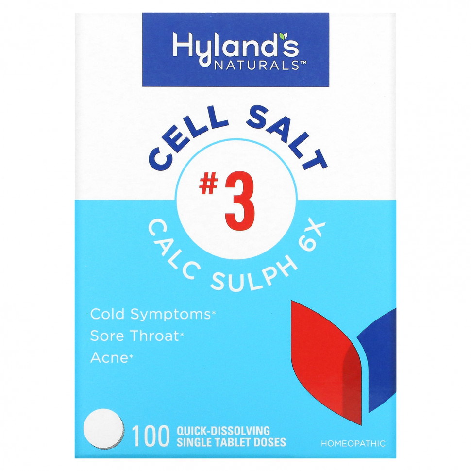   Hyland's, Cell Salt # 3, Calc Sulph 6X, 100     -     , -,   