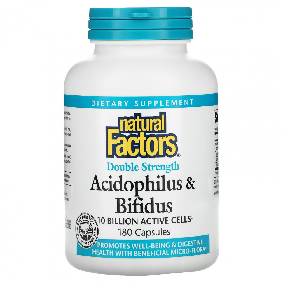   Natural Factors, Acidophilus & Bifidus,   , 10 , 180    -     , -,   