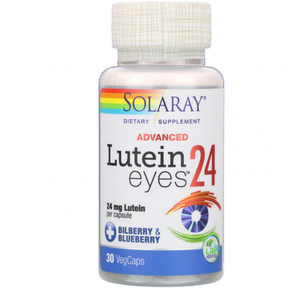  Solaray, Lutein Eyes 24 Advanced, 24 mg, 30 VegCaps   -     , -,   