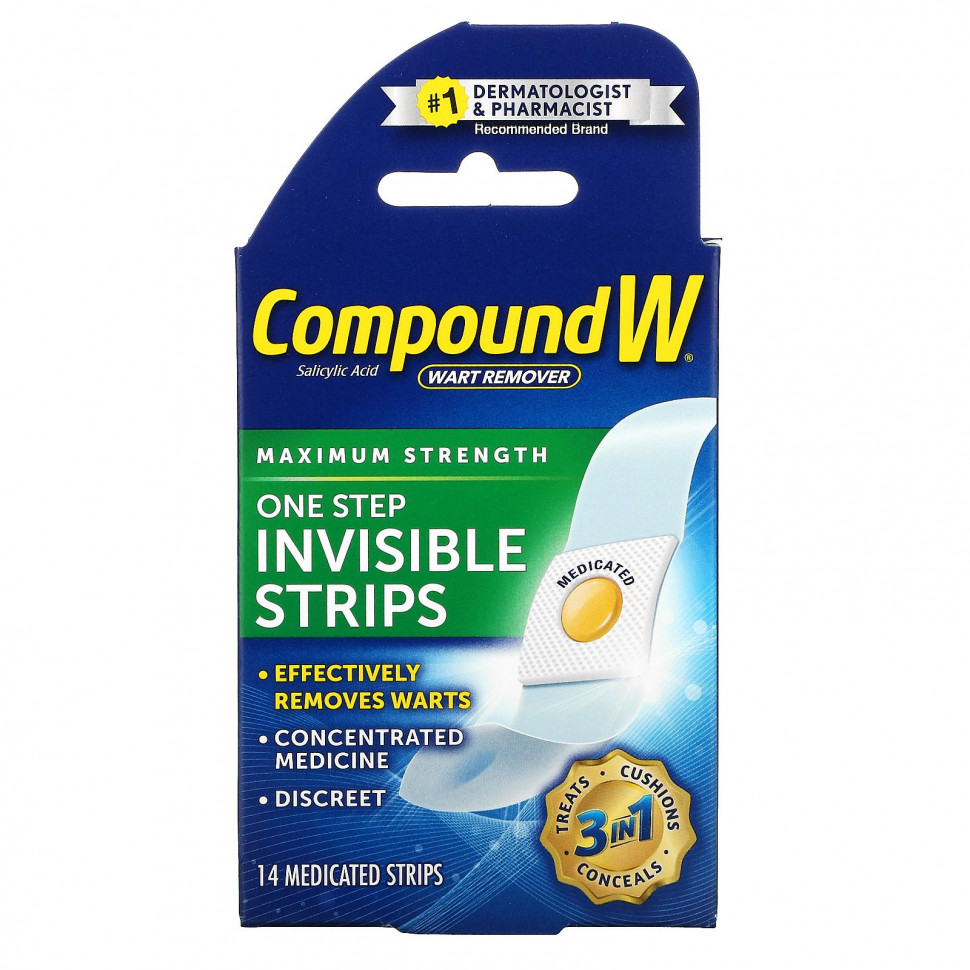   Compound W,    , One Step Invisible Strips,   , 14     -     , -,   