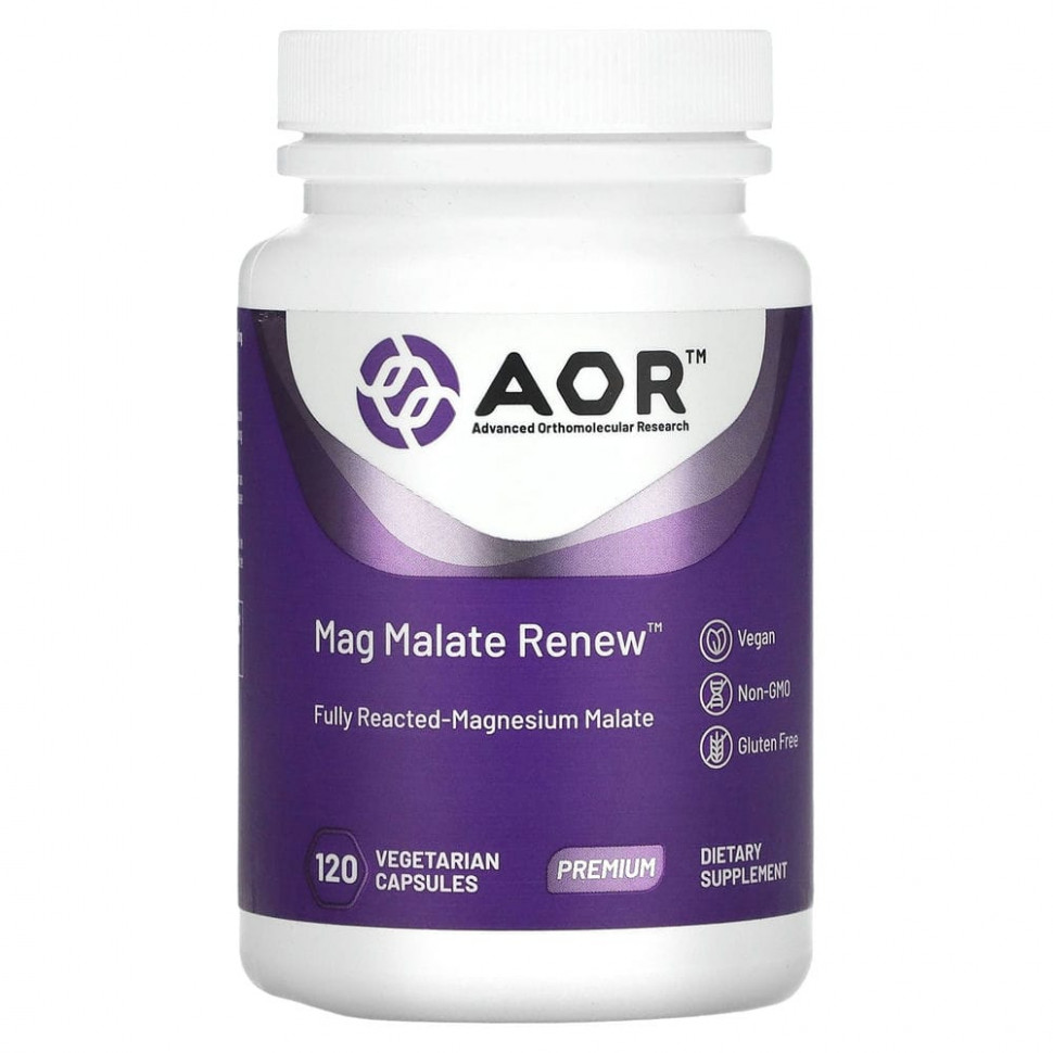  Advanced Orthomolecular Research AOR, Mag Malate Renew, 120    IHerb ()