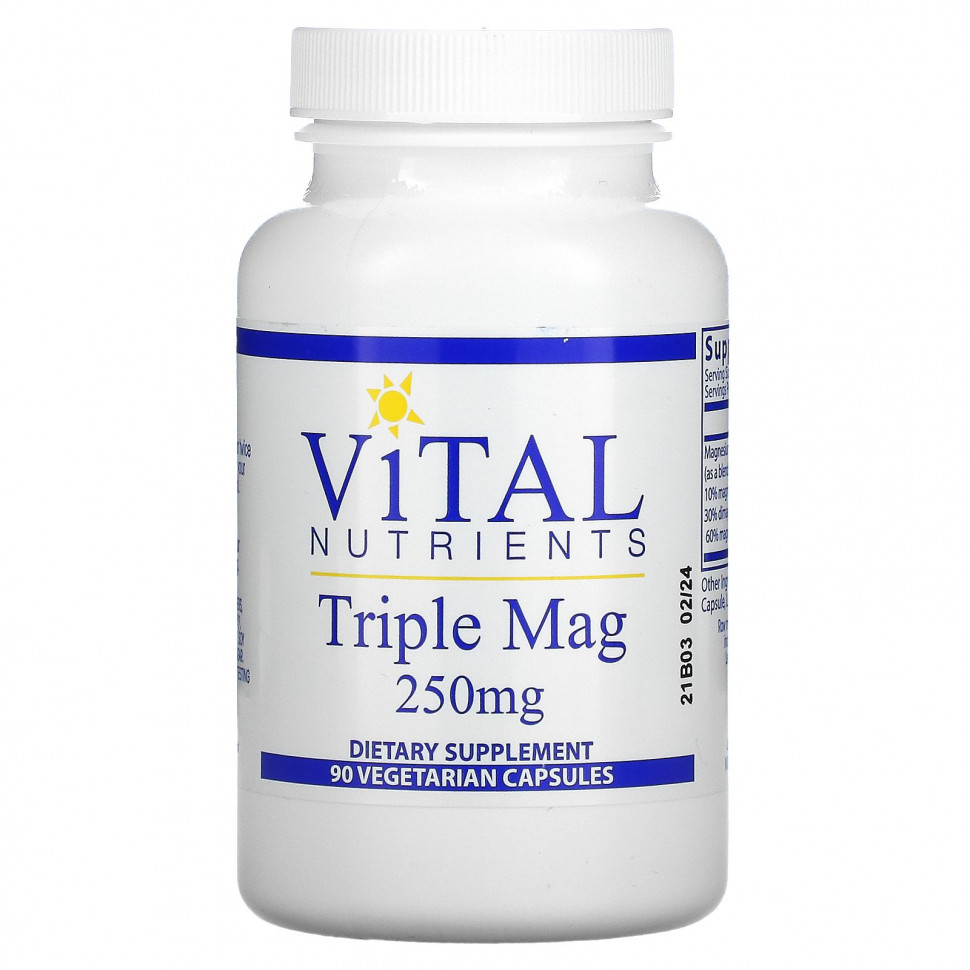   Vital Nutrients, Triple Mag, 250 , 90     -     , -,   