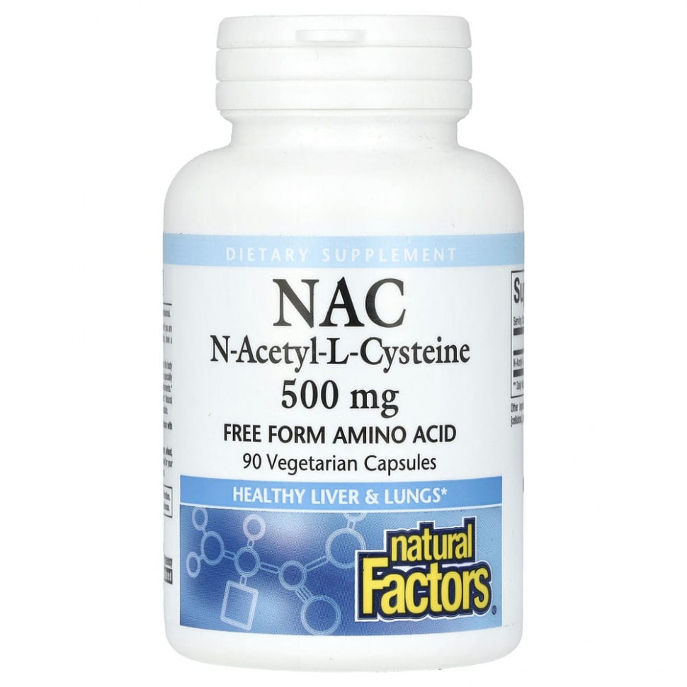  Natural Factors, NAC N--L , 500 , 90     -     , -,   