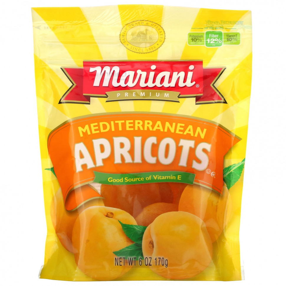  Mariani Dried Fruit, Premium, Mediterranean Apricots, 6 oz ( 170 g)   -     , -,   
