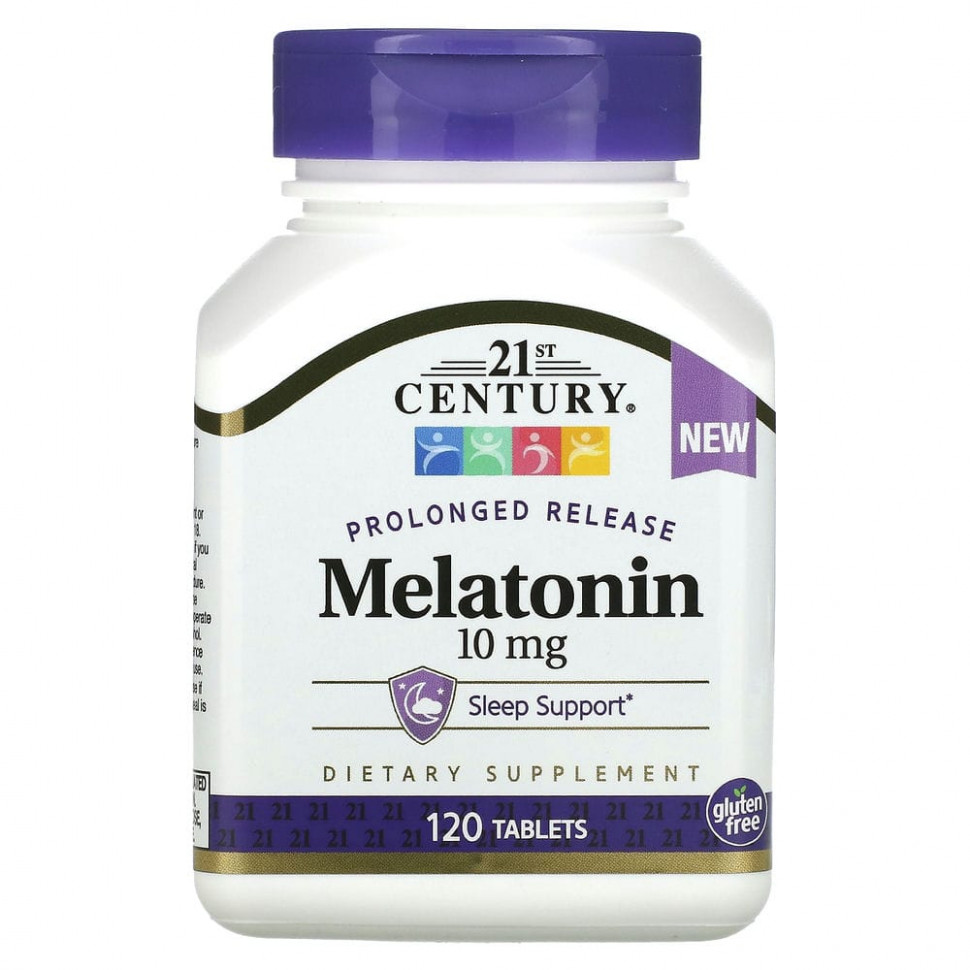   21st Century, Melatonin, Prolonged Release, 10 mg , 120 Tablets   -     , -,   