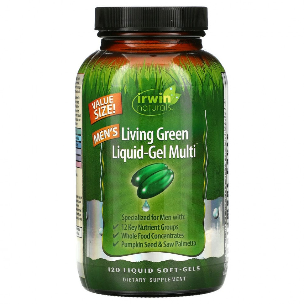   Irwin Naturals, Men's Living Green Liquid-Gel Multi, 120      -     , -,   