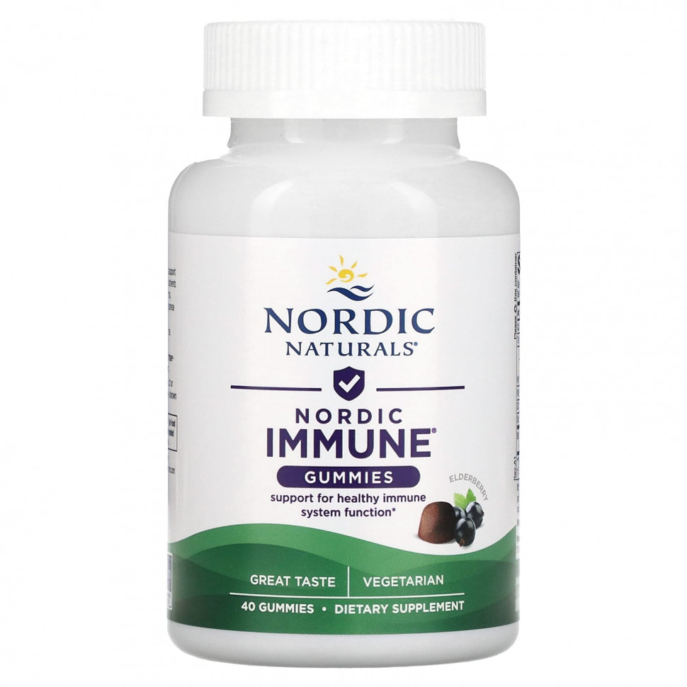  Nordic Naturals, Nordic Immune Gummies, Elderberry , 40 Gummies   -     , -,   
