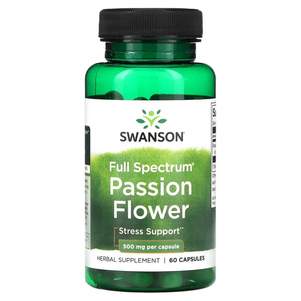  Swanson, Full Spectrum Passion Flower, 500 , 60   IHerb ()