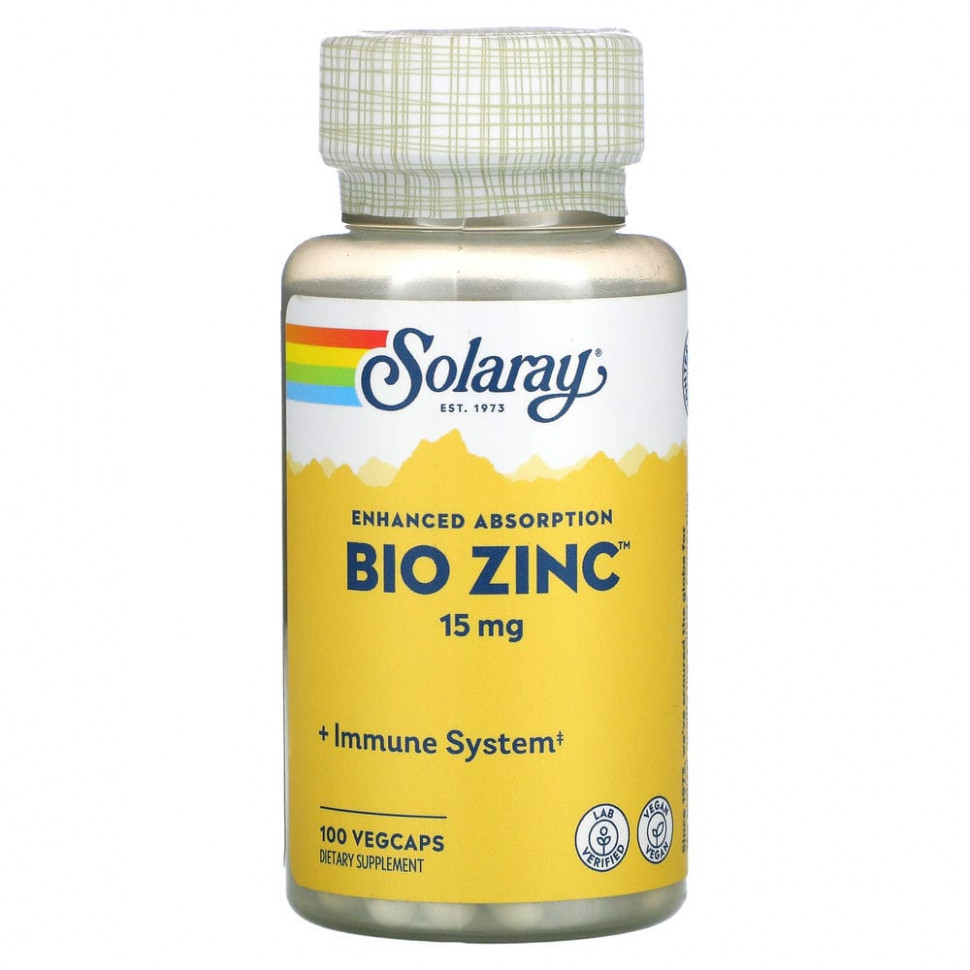   Solaray, Bio Zinc, 15 , 100     -     , -,   