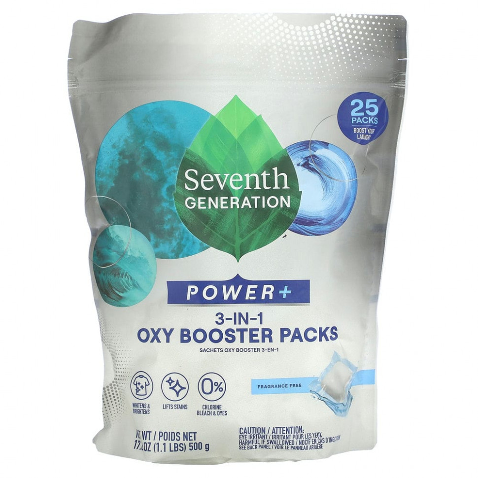   Seventh Generation, Power +, Oxy Booster Pack,  , 500  (1,1 )   -     , -,   