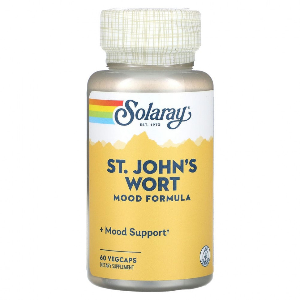   Solaray, St. John's Wort, Mood Formula, 60 VegCaps   -     , -,   