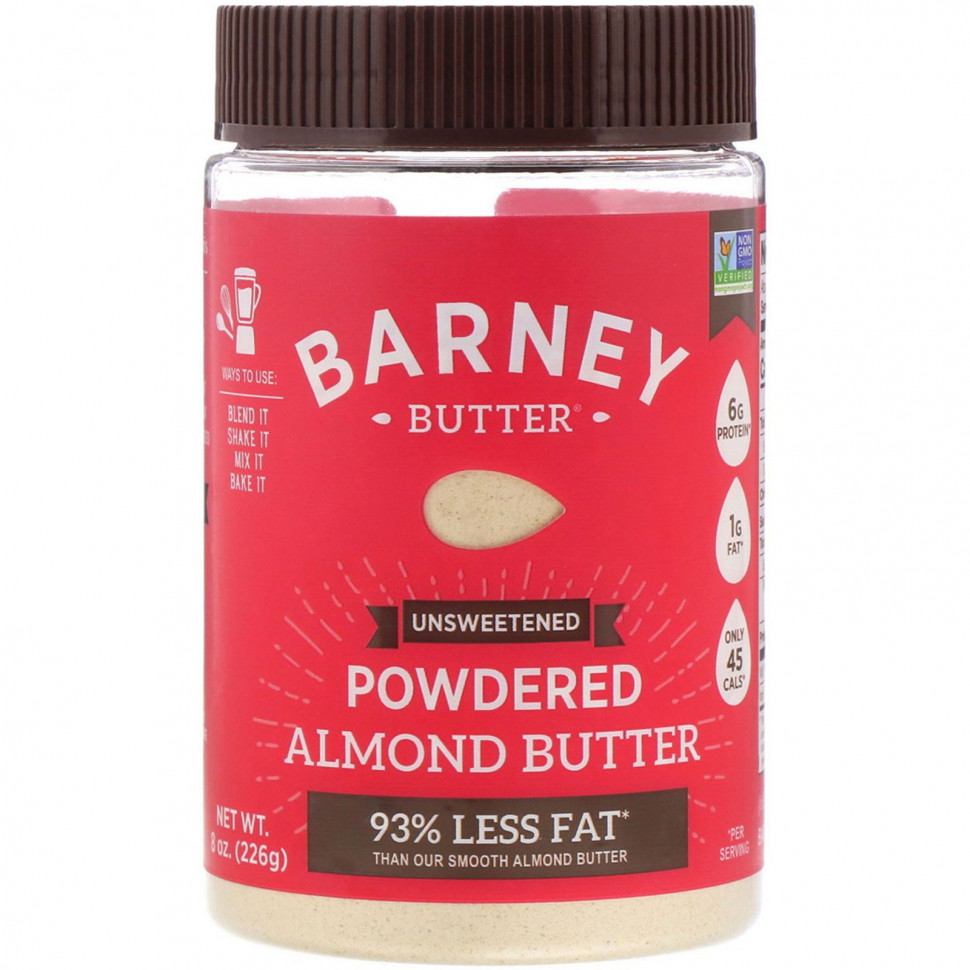   Barney Butter, Powdered Almond Butter, Unsweetened, 8 oz (226g)   -     , -,   