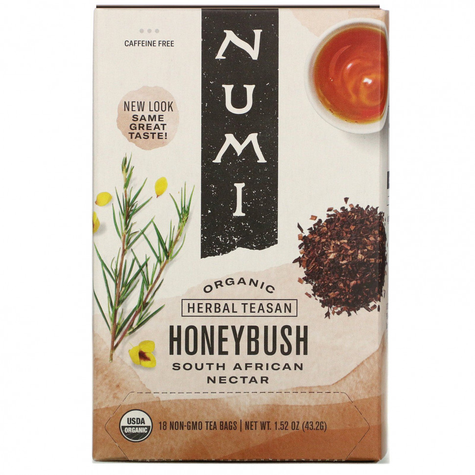   Numi Tea, Organic Herbal Teasan, Honeybush,  , 18  , 43,2  (1,52 )   -     , -,   