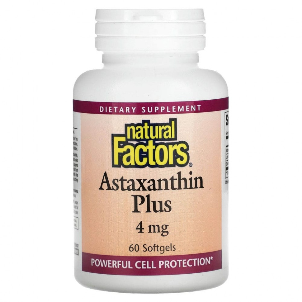   Natural Factors, Astaxanthin Plus, , 4 , 60    -     , -,   