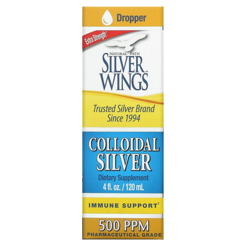   Natural Path Silver Wings, Colloidal Silver, Extra Strength, 500 /, 120  (4  )   -     , -,   