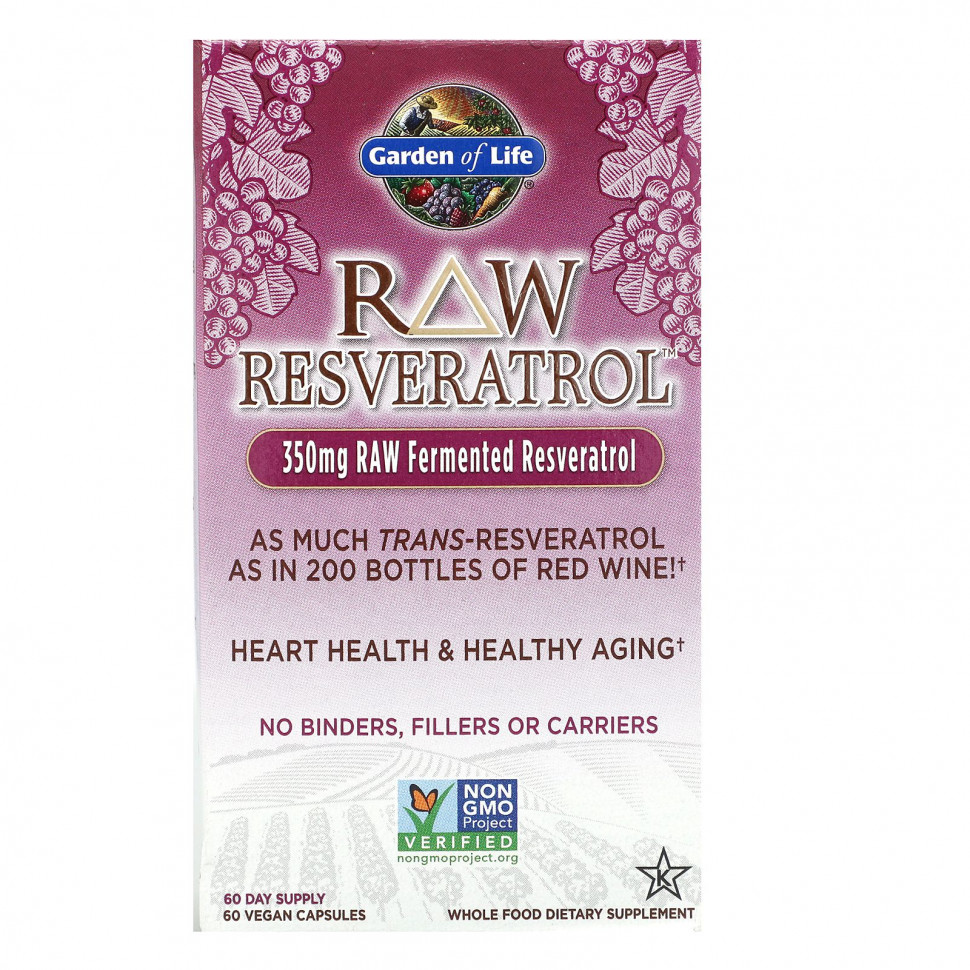   Garden of Life, RAW Resveratrol, 350 , 60     -     , -,   