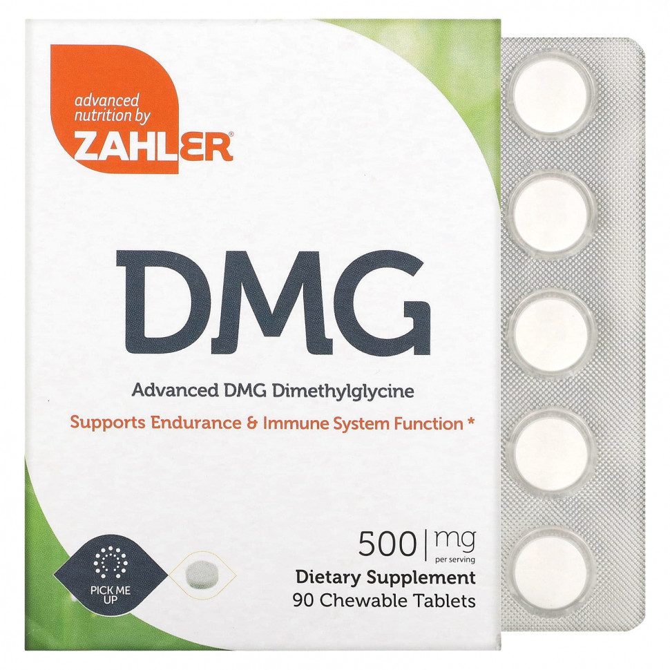   Zahler, Advanced DMG, Dimethylglycine, 500 mg, 90 Chewable Tablets   -     , -,   
