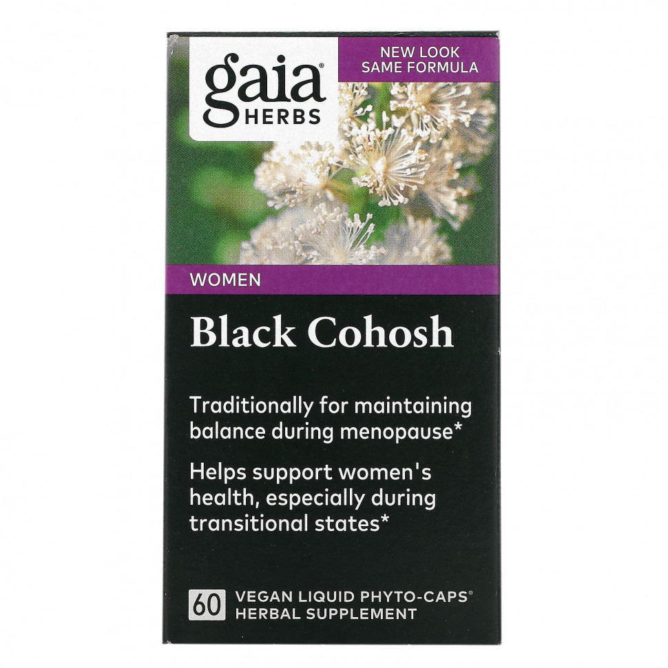   Gaia Herbs, Single Herbs, Black Cohosh, 60 Vegan Liquid Phyto-Caps   -     , -,   