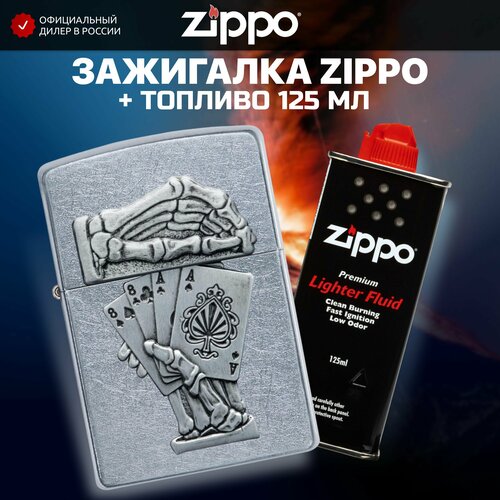     ZIPPO 49536 Dead Mans Hand Emblem +     125   -     , -,   