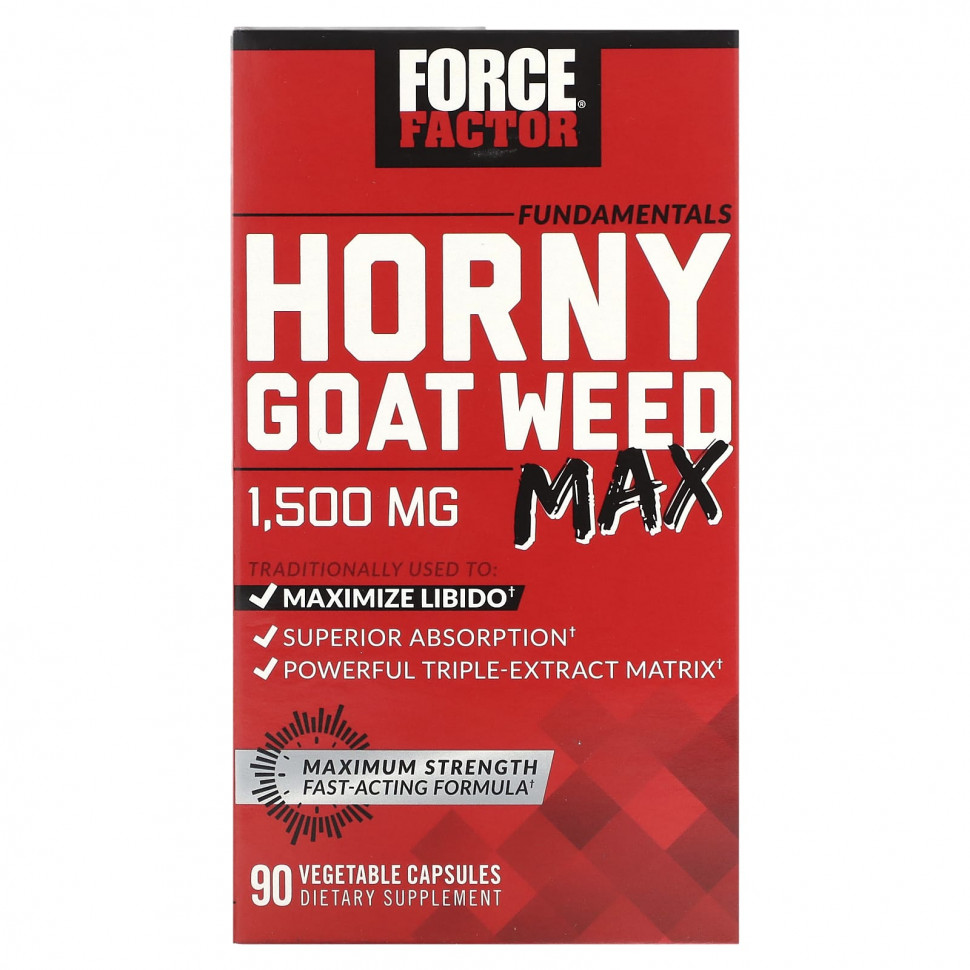   Force Factor, Fundamentals, Horny Goat Weed Max, 500 , 90     -     , -  