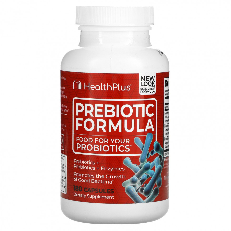   Health Plus, Prebiotic Formula, 500 mg, 180 Capsules   -     , -  