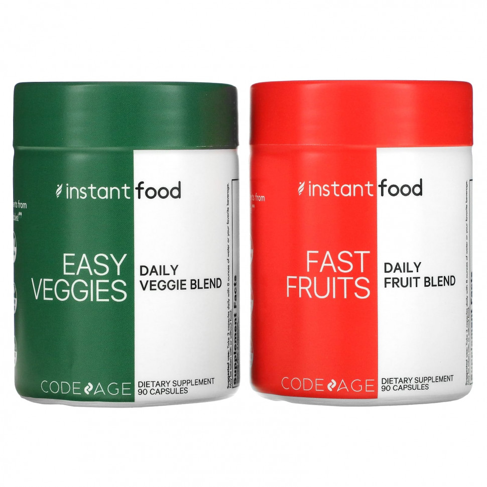   Codeage, Easy Veggies Daily Veggie Blend / Fast Fruits Daily Fruit Blend, 2 , 90      -     , -  