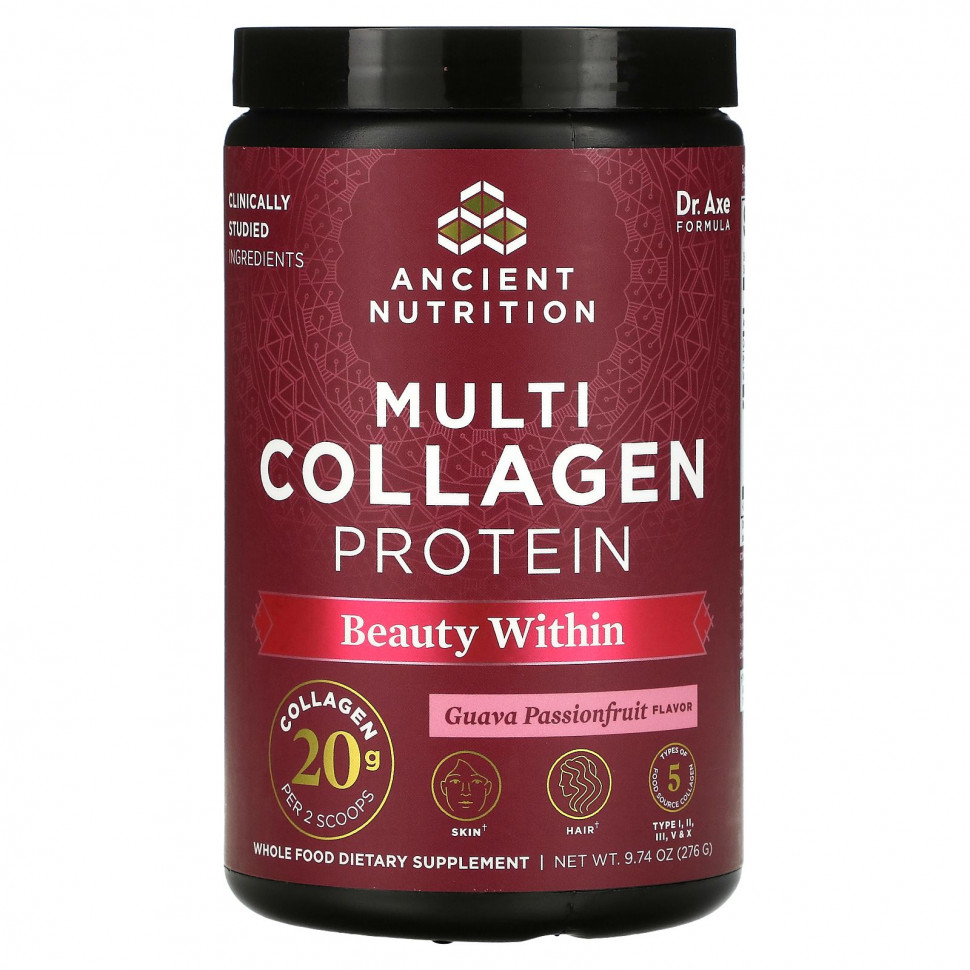   Dr. Axe / Ancient Nutrition, Multi Collagen Protein, Beauty Within,   , 276  (9,74 )   -     , -  