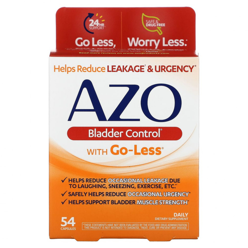  Azo, Bladder Control, with Go-Less, 54 Capsules  IHerb ()