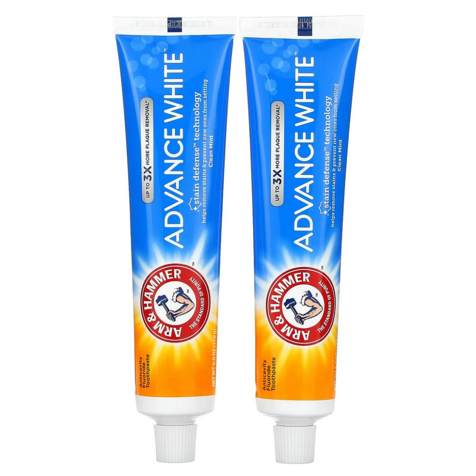  Arm & Hammer, Advance White, Extreme Whitening Toothpaste, Clean Mint, Twin Pack, 6.0 oz (170 g) Each  IHerb ()