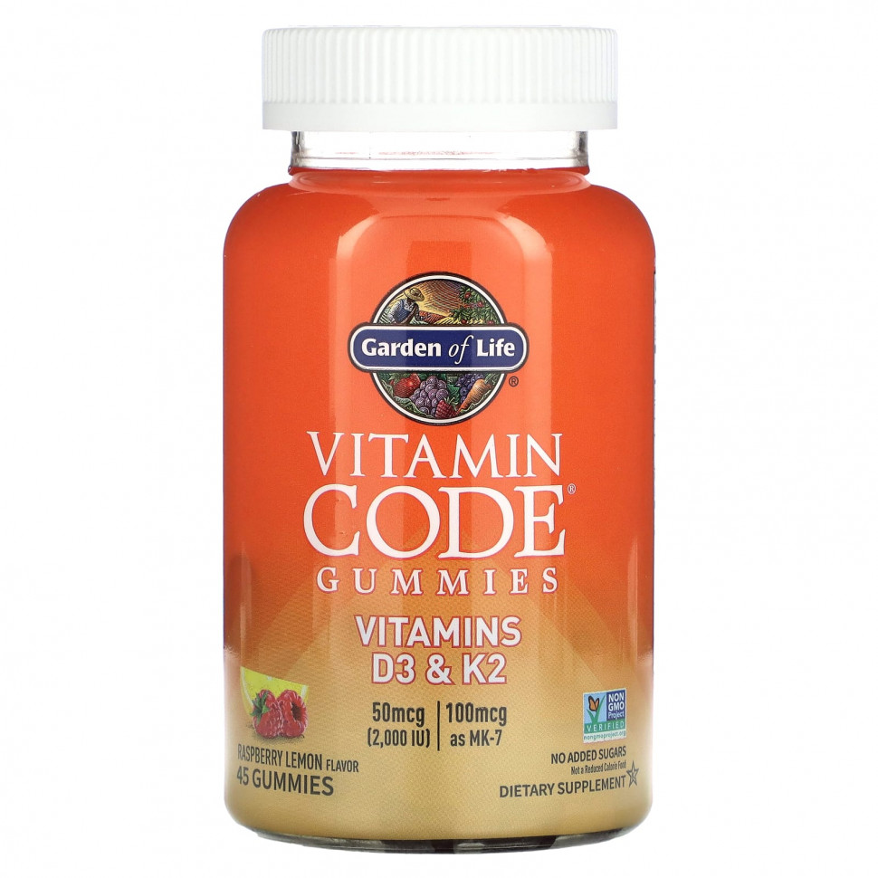   Garden of Life, Vitamin Code,  ,  D3  K2,   , 45     -     , -,   