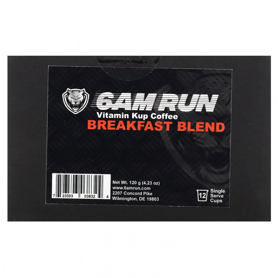  6AM Run, Vitamin Kup Coffee,   ,  , 12  , 120  (4,23 )  IHerb ()