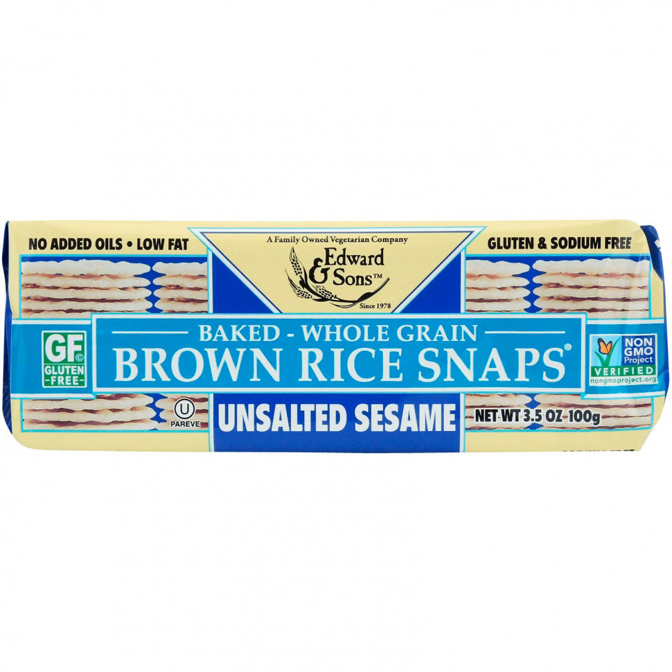   Edward & Sons, Baked Brown Rice Snaps (    ),  , 100    -     , -  