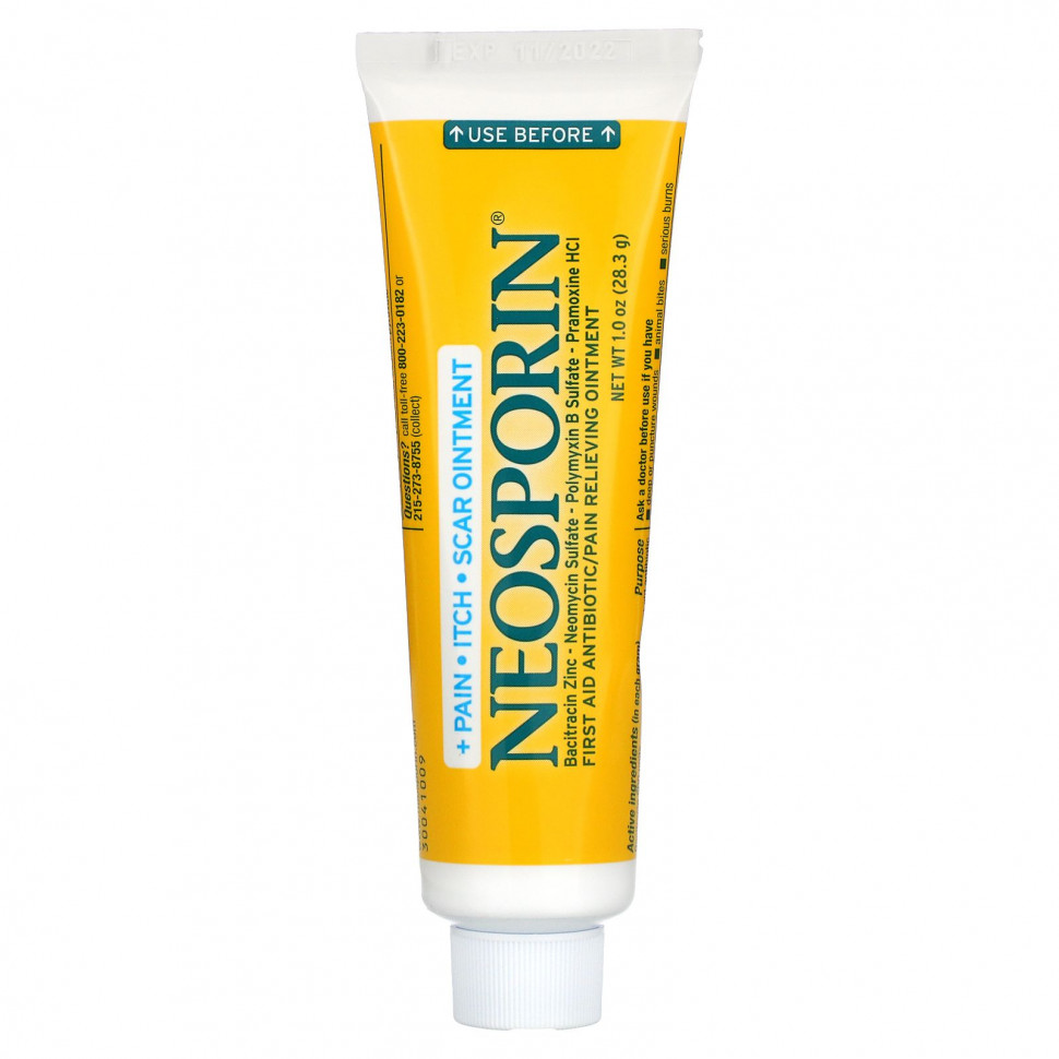   Neosporin, Multi-Action, Pain Itch Scar Ointment, 1.0 oz (28.3 g)   -     , -  