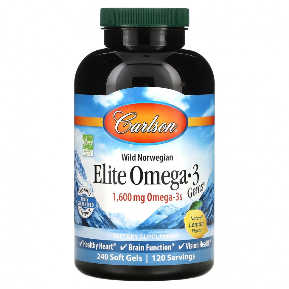   Carlson Labs, Elite Omega-3 Gems,  -3 ,   , 800 , 240     -     , -  