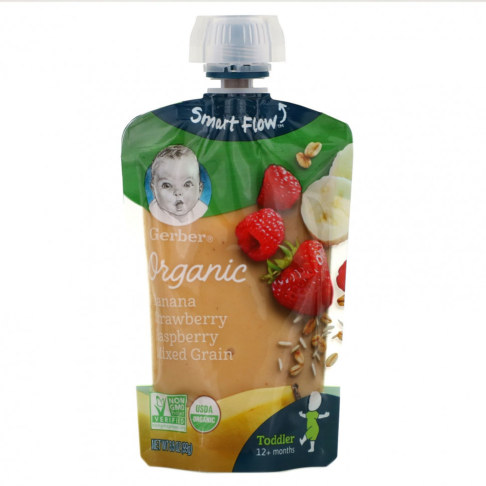   Gerber, Smart Flow, Organic, ,   ,  ,  12 , 99  (3,5 )   -     , -  