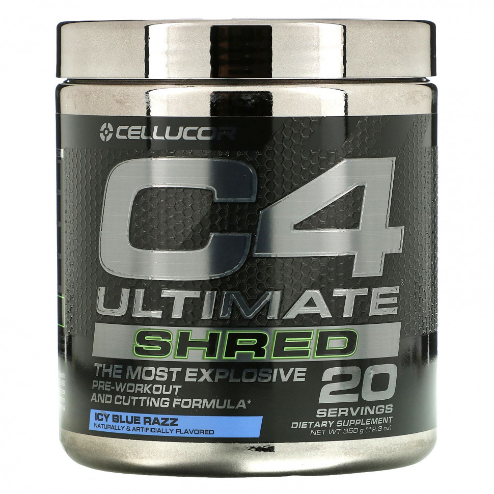  Cellucor, C4 Ultimate Shred, Pre-Workout, Ice Blue Razz, 12.3 oz (350 g)  IHerb ()