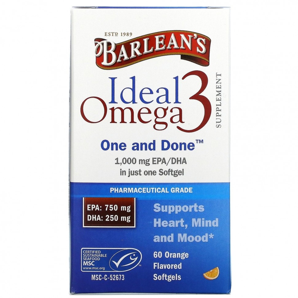   Barlean's, Ideal Omega 3, , 1000  EPA / DHA, 60     -     , -  