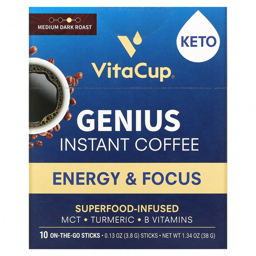  VitaCup,   Genius,   , 10   ,  3,8  (0,13 )   IHerb ()