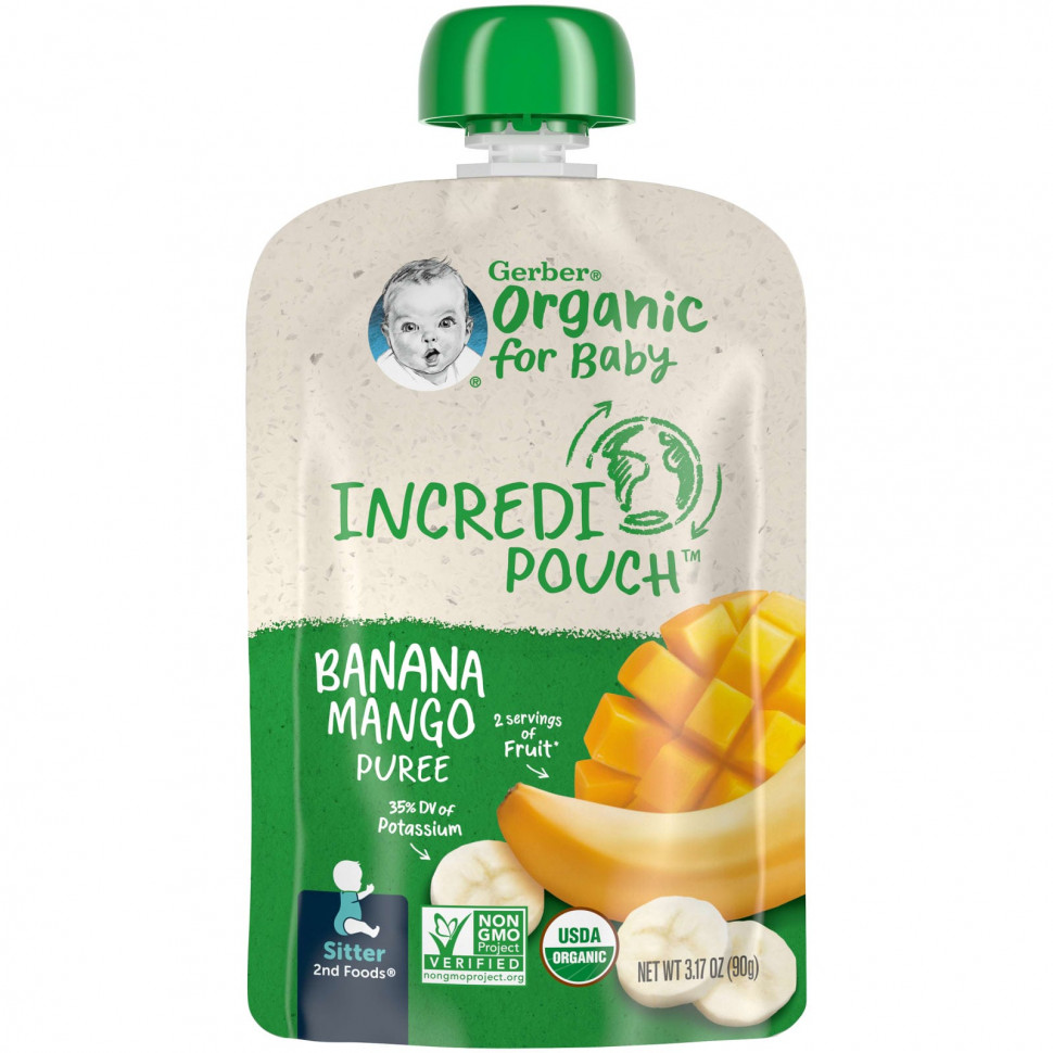   Gerber, Organic for Baby, 2nd Foods, ,  , 90  (3,17 )   -     , -  