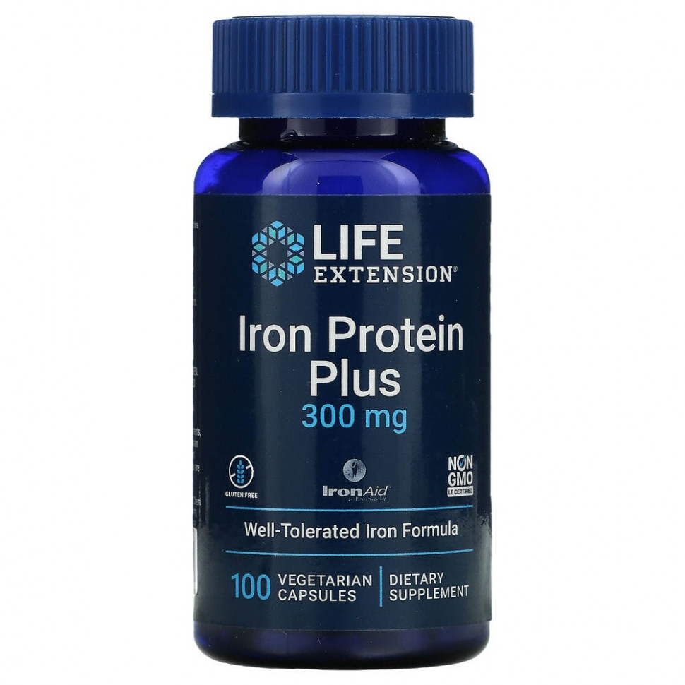   Life Extension, Iron Protein Plus, 300 , 100     -     , -  