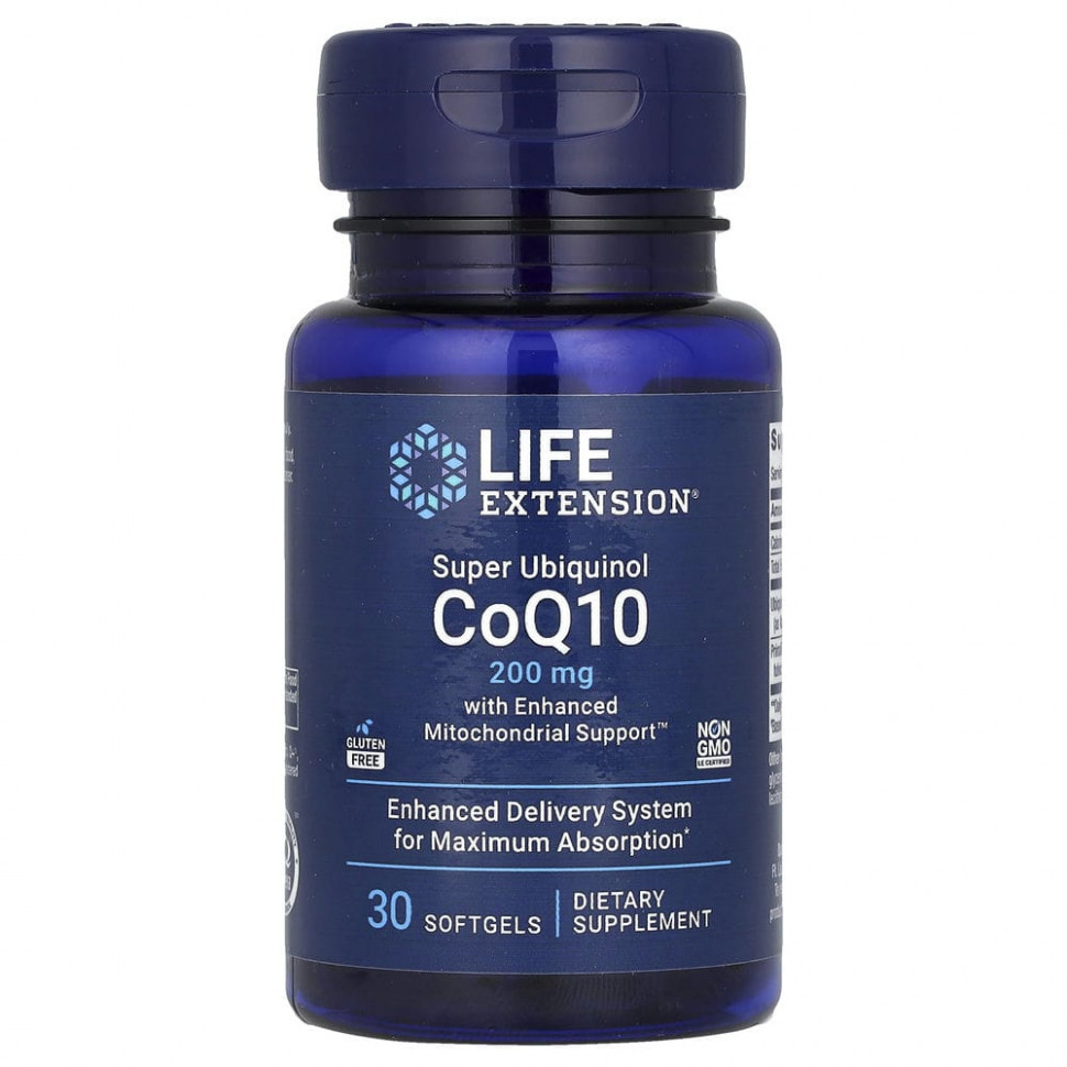   Life Extension, Super Ubiquinol CoQ10    , 200 , 30     -     , -  