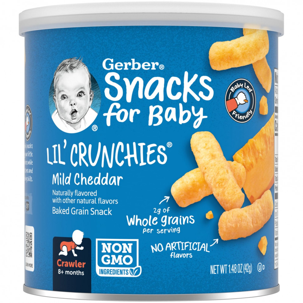   Gerber, Snacks for Baby, Lil 'Crunchies,    ,  8 ,  , 42  (1,48 )   -     , -  