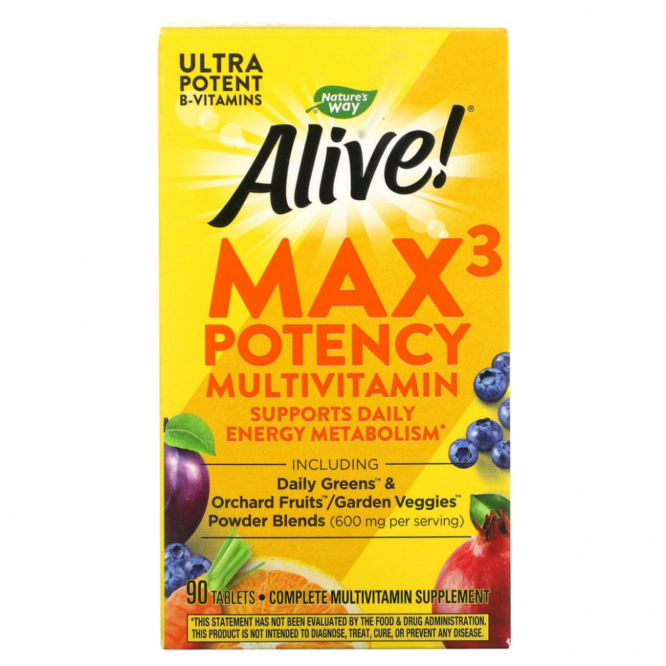   Nature's Way, Alive! Max3 Potency, , 90    -     , -,   