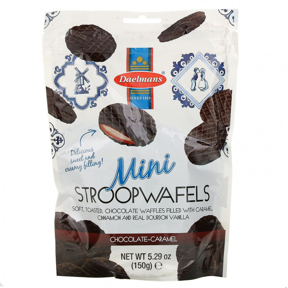   Daelmans, Mini Stroopwafels, Chocolate-Caramel, 5.29 oz (150 g)   -     , -,   